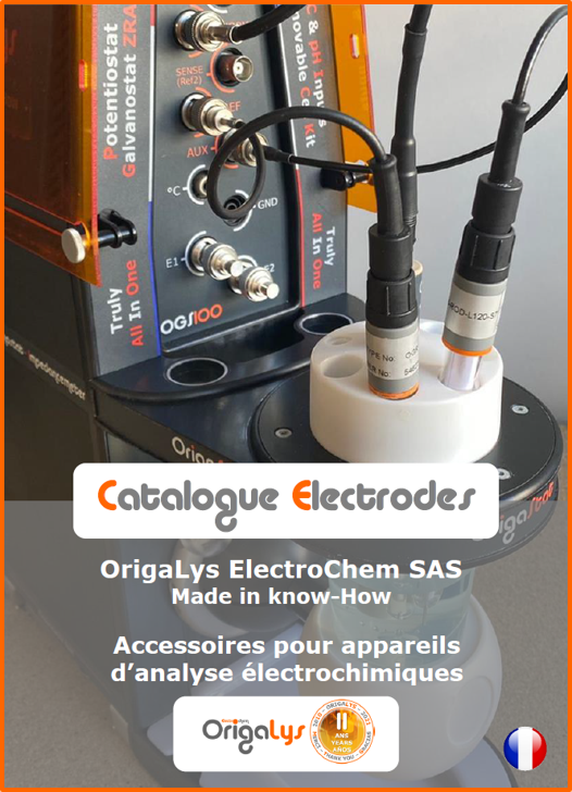 Catalogue d'électrodes et accessoires pour appareils d'analyse électrochimiques