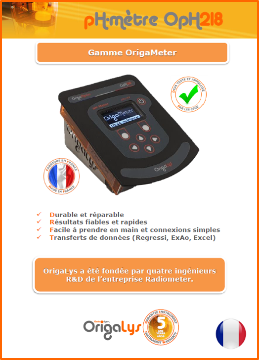 Brochure de l'origameter oph218